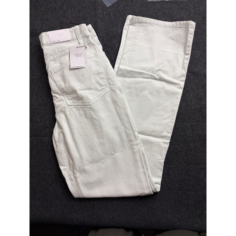 WeWoreWhat Kick Flare Jeans Super Bleached Stretch Denim Womens 27 NWT